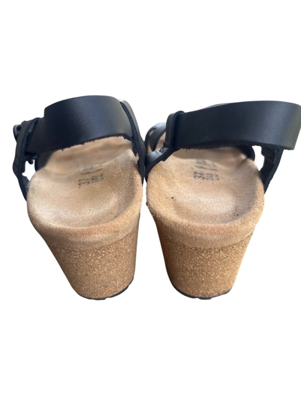 Papillio Birkenstock Soley Leather Wedge Sandal Black Womens EU 37 US 6 - Picture 5 of 14